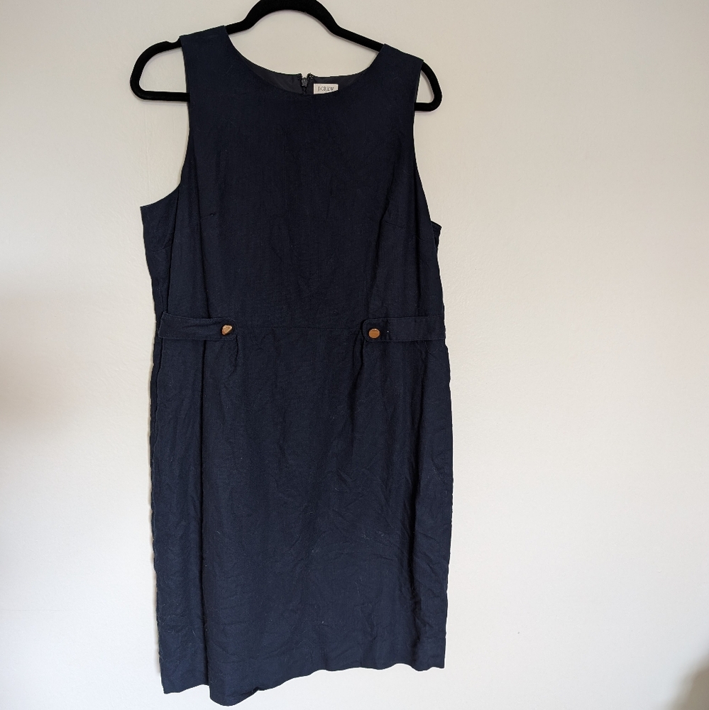 JCrew Navy Sheath Suiting Dress
